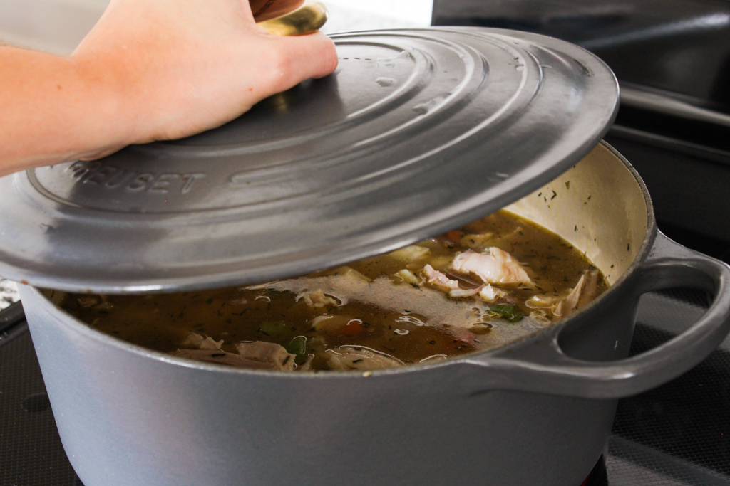 Putting the lid on Chicken Pot Pie soup