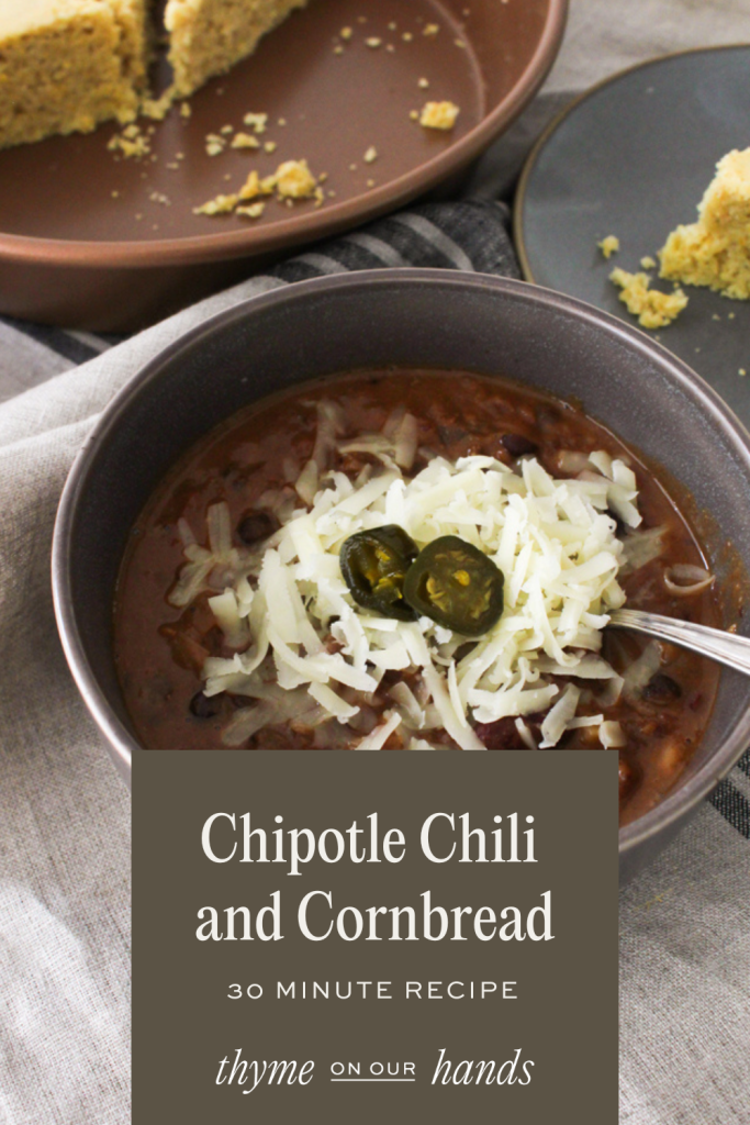 Pinterest Pin for Chipotle Chili 30 minute Recipe