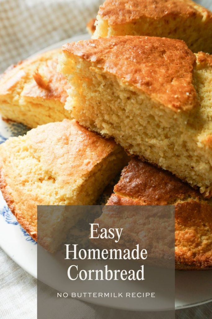 Pinterest pin for easy homemade cornbread recipe