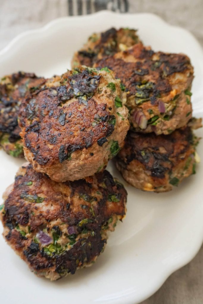 Close up of turkey burger meal prep lunch ideas for busy moms