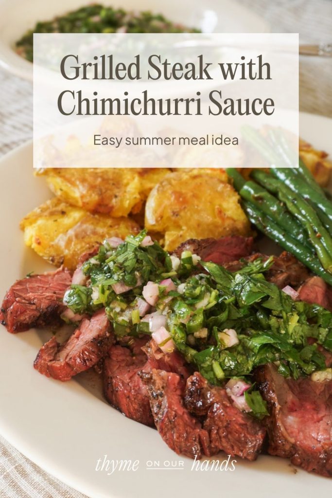 Grilled Steak with Chimichurri Sauce Pinterest Pin 2