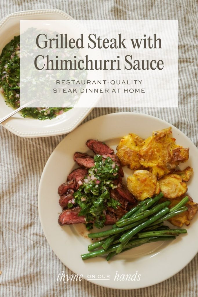 Grilled Steak with Chimichurri Sauce Pinterest Pin 1