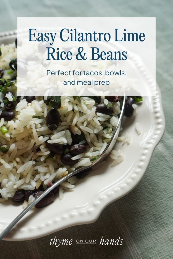 Pinterest Pin for Easy Cilantro Lime Rice and Beans