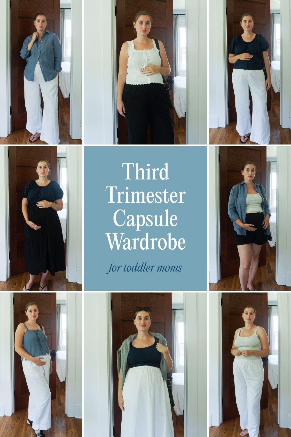 Simple Third Trimester Capsule Wardrobe for toddler moms