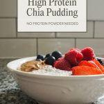 Pinterest pin for high protein chia pudding recipe with no protein powder