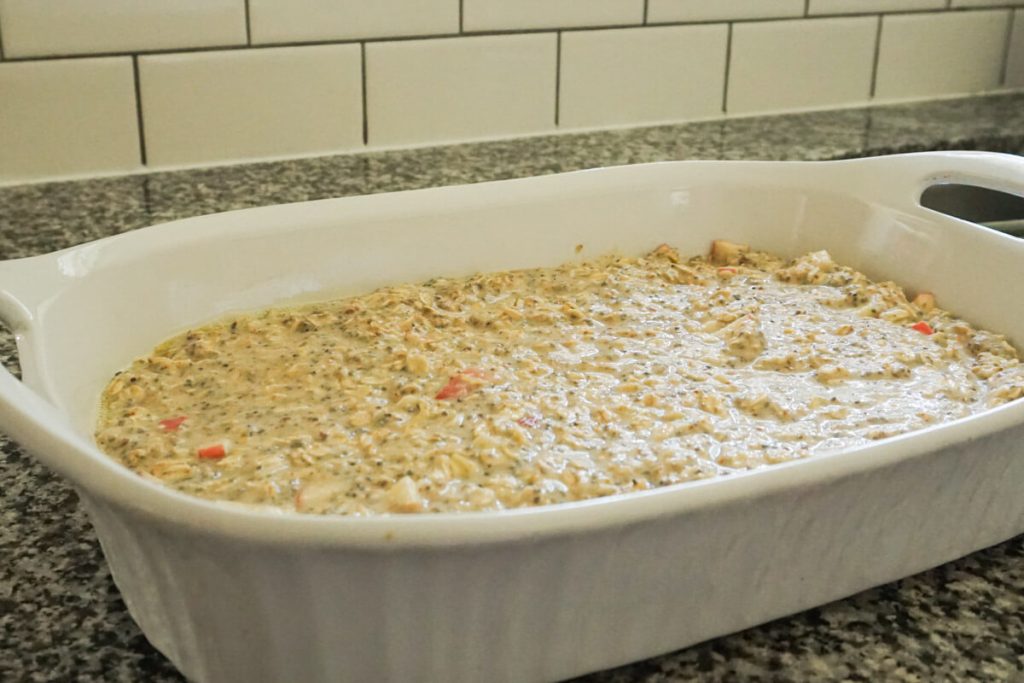 9x13 pan of unbaked apple pie baked oatmeal
