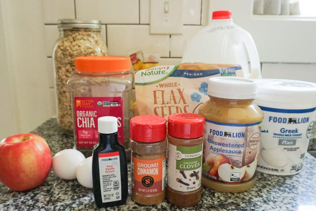 ingredients for apple pie baked oatmeal