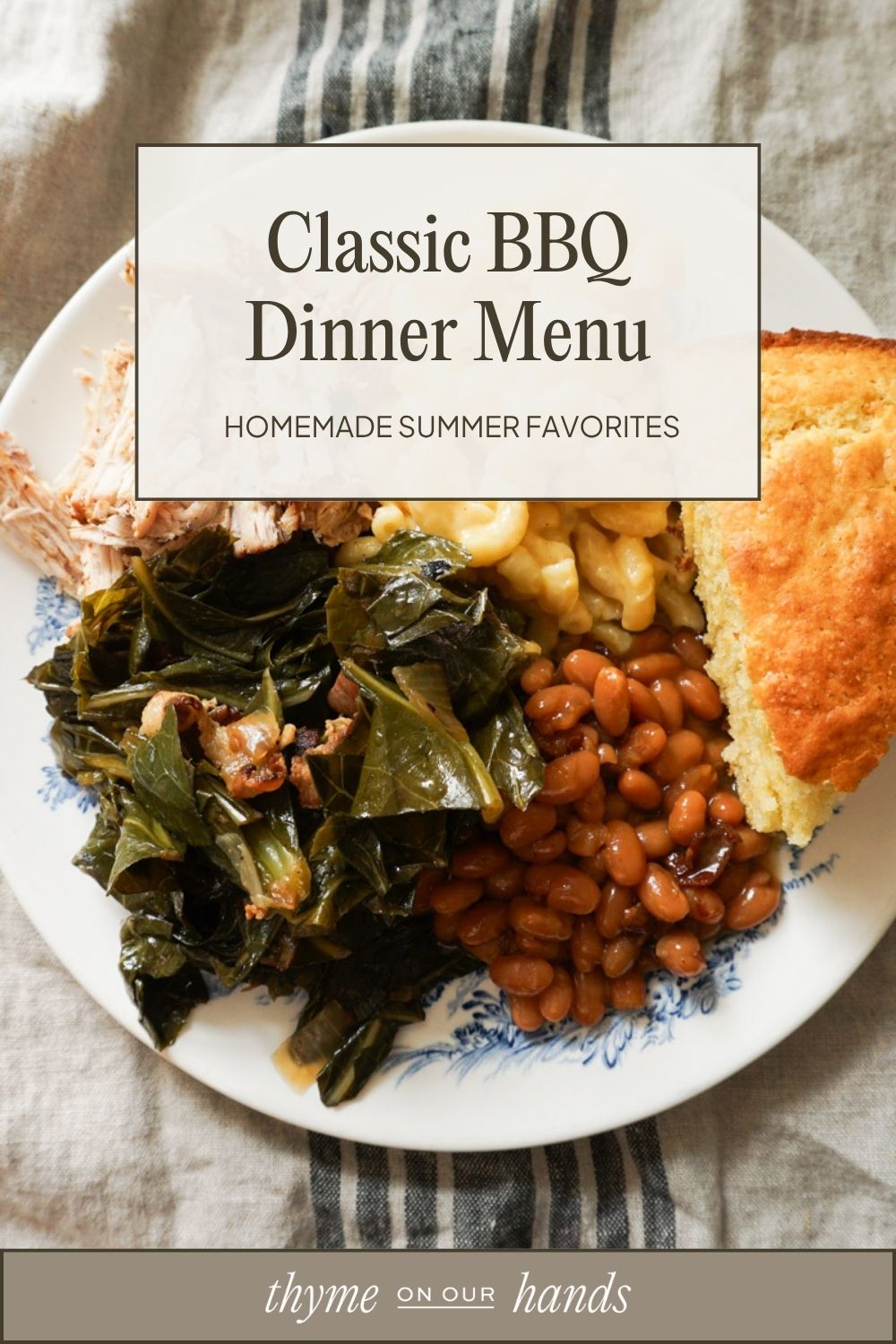 Pinterest pin for easy bbq dinner menu