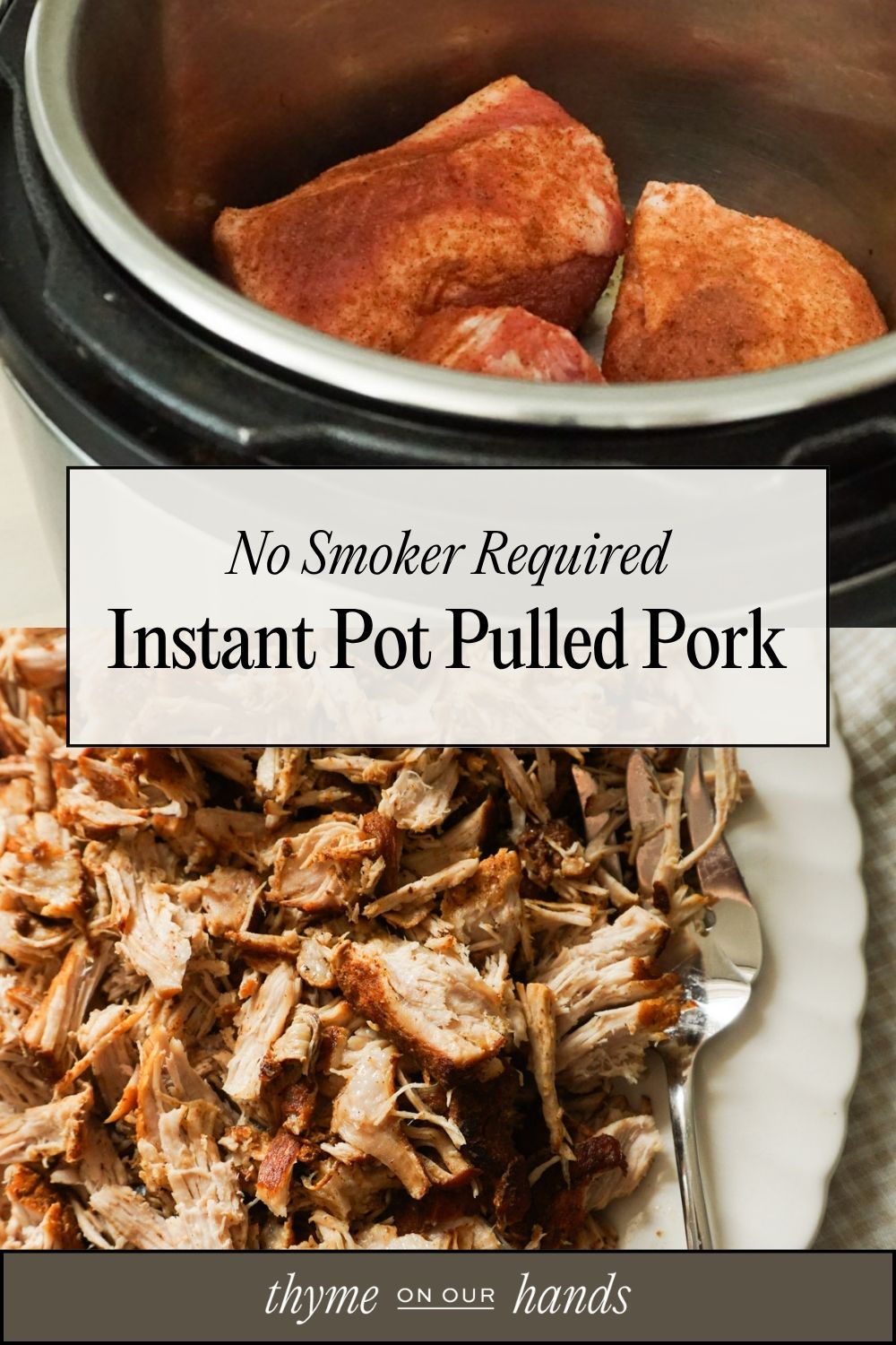Pinterest pin for easy instant pot pulled pork no smoker required